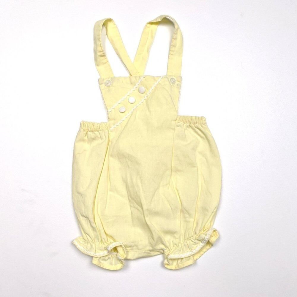 Vintage Union Made Bubble Romper Sunsuit Baby Girls Size 6m Pastel Yellow